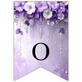 Purple Flowers with Dangling Pearls Bunting Flag Wimpelkette (Zweite Fahne)