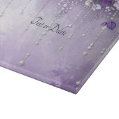 Purple Flowers with Dangling Pearls Cutting Board Schneidebrett (Ecke)