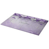 Purple Flowers with Dangling Pearls Cutting Board Schneidebrett (Ecke)