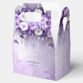 Purple Flowers with Dangling Pearls Favor Box Geschenkschachtel (Geöffnet)
