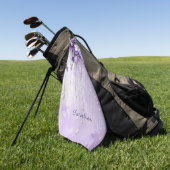 Purple Flowers with Dangling Pearls Golf Towel Golfhandtuch (Gras)