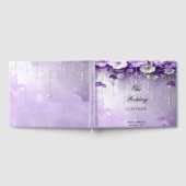 Purple Flowers with Dangling Pearls Guest Book Gästebuch (Voll)