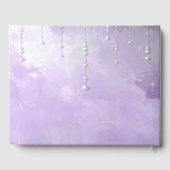 Purple Flowers with Dangling Pearls Guest Book Gästebuch (Rückseite)