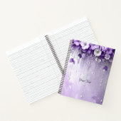 Purple Flowers with Dangling Pearls Notebook Notizblock (Innenseite)