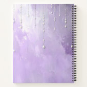 Purple Flowers with Dangling Pearls Notebook Notizblock (Rückseite)