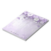 Purple Flowers with Dangling Pearls Notepad Notizblock (Rotiert)