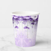 Purple Flowers with Dangling Pearls Paper Cups Pappbecher (Vorderseite)