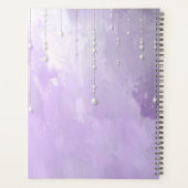 Purple Flowers with Dangling Pearls Planner Planer (Rückseite)