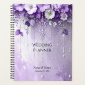 Purple Flowers with Dangling Pearls Planner Planer (Vorderseite)