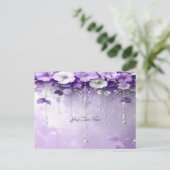 Purple Flowers with Dangling Pearls Postcard Postkarte (Stehend Vorderseite)