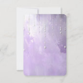 Purple Flowers with Dangling Pearls RSVP Card Karte (Rückseite)