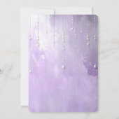 Purple Flowers with Dangling Pearls Save The Date (Rückseite)
