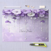 Purple Flowers with Dangling Pearls Tissue Paper Seidenpapier (Handwerk)