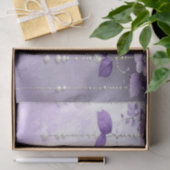 Purple Flowers with Dangling Pearls Tissue Paper Seidenpapier (Geschenk)