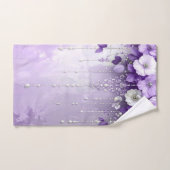 Purple Flowers with Dangling Pearls Towel Set (Handtuch)
