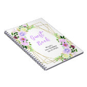 Purple Flowers with Foliage Birthday Guest Book Notizblock (Rechte Seite)