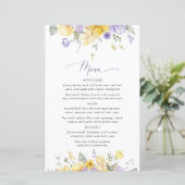 Purple Flowers, Yellow Flowers, Baptism Menu (Stehend Vorderseite)