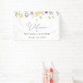 Purple Flowers, Yellow Flowers, Baptism Welcome Banner (InSitu)