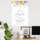 Purple Flowers, Yellow Flowers, Baptism Welcome Poster (Heimbüro)