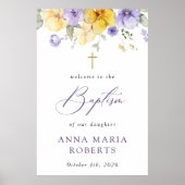 Purple Flowers, Yellow Flowers, Baptism Welcome Poster (Vorne)
