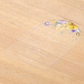 Purple Flowers, Yellow Flowers, Boho, Baptism Acryleinladungen (Ablage )