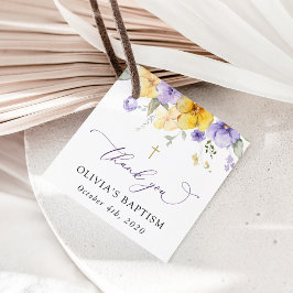 Purple Flowers, Yellow Flowers, Boho, Baptism Geschenkanhänger