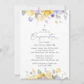Purple Flowers, Yellow Flowers, Boho, Confirmation Einladung (Vorderseite)