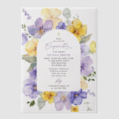 Purple Flowers, Yellow Flowers, Boho, Confirmation Pergament Einladungen (Vorderseite)