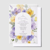 Purple Flowers, Yellow Flowers, Boho, Confirmation Pergament Einladungen (Versetzt)