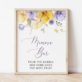 Purple Flowers, Yellow Flowers, Boho, Mimosa Bar Poster