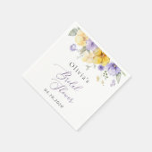 Purple Flowers, Yellow Flowers, Bridal Shower Serviette (Ecke)