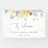 Purple Flowers, Yellow Flowers, Bridal Welcome Banner (Horizontal)