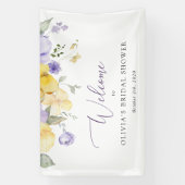 Purple Flowers, Yellow Flowers, Bridal Welcome Banner (Vertikal)