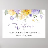 Purple Flowers, Yellow Flowers, Bridal Welcome Poster (Vorne)