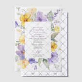 Purple Flowers, Yellow Flowers, First Communion Pergament Einladungen (Versetzt (Einladung))