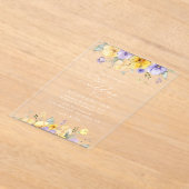 Purple Flowers, Yellow Flowers, Greenery, Wedding Acryleinladungen (Ablage )