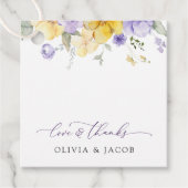 Purple Flowers, Yellow Flowers, Greenery, Wedding Geschenkanhänger (Vorderseite)