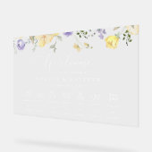 Purple Flowers, Yellow Flowers, Wedding Timeline Acrylschild (Winkel)