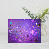 Purple foil background with Stars Begleitkarte (Stehend Vorderseite)