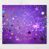 Purple foil background with Stars Bierflaschenetikett (Einzelnes Label)