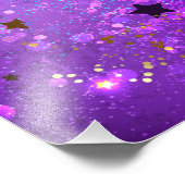 Purple foil background with Stars Fotodruck (Ecke)