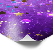 Purple foil background with Stars Fotodruck (Ecke)