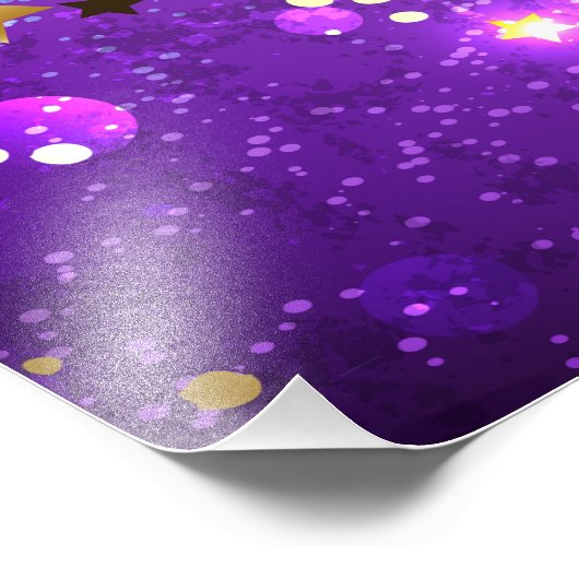 Purple foil background with Stars Fotodruck (Ecke)