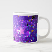 Purple foil background with Stars Jumbo-Tasse (Rechts)