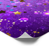 Purple foil background with Stars Poster (Ecke)