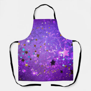 Purple foil background with Stars Schürze