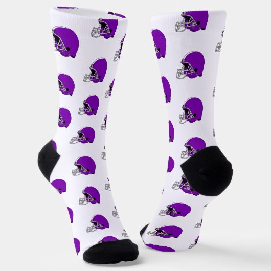 Purple Football Helmets Socken (Gewinkelt)