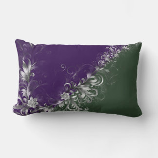 Purple, Forest Green, and Elegant Silver  Lendenkissen