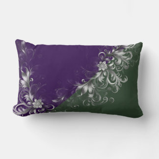 Purple, Forest Green, and Elegant Silver Lendenkissen