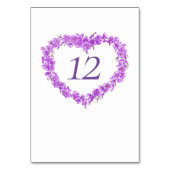 Purple forget me nots inked art wedding monogram tischnummer (Vorderseite)